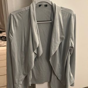 BlankNYC Womens Light Blue Jacket Faux Suede Drape Jacket Size Large